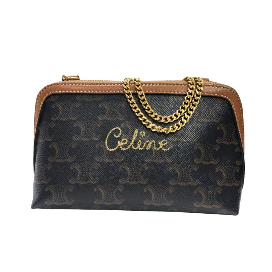 CELINE（セリーヌ） 【中古】 トリオンフ チェーン付き クラッチバッグ