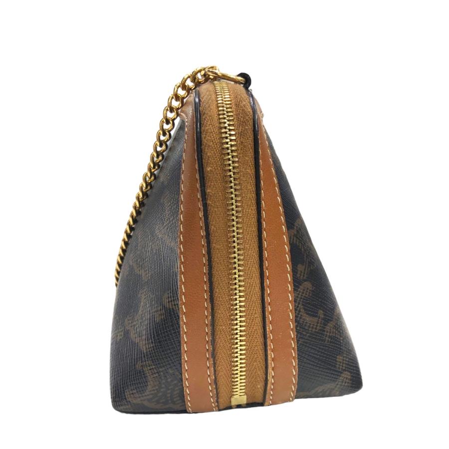 CELINE 【中古】 セリーヌ トリオンフ チェーン付き クラッチバッグ 