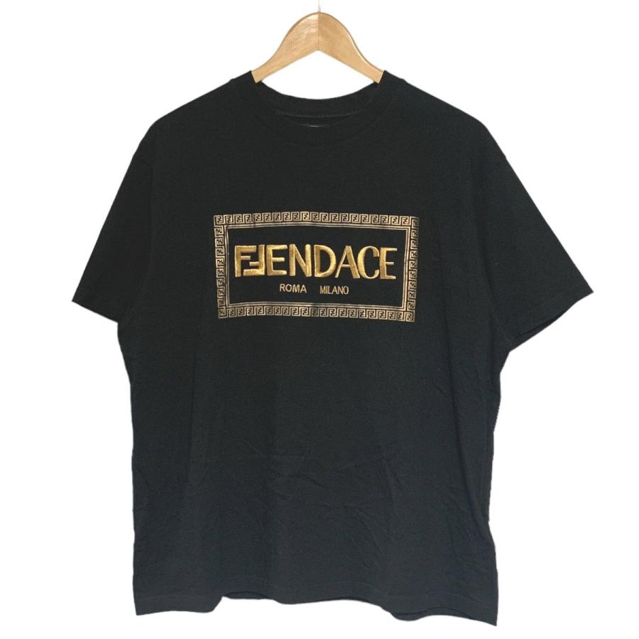 【中古】 Fendi フェンディ VERSACE ヴェルサーチェ フェンダーチェ 半袖 Tシャツ M グレカ ズッカ  23032645 RS｜liqueurbank｜02