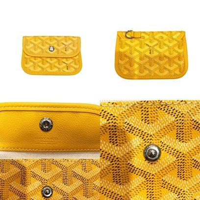 【中古】 GOYARD ゴヤール   アンジュミニ トートバッグ イエロー ポーチ付　キャンバス  リバーシブル　24003247 H｜liqueurbank｜13