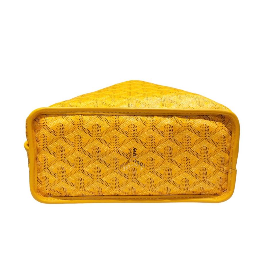 【中古】 GOYARD ゴヤール   アンジュミニ トートバッグ イエロー ポーチ付　キャンバス  リバーシブル　24003247 H｜liqueurbank｜06