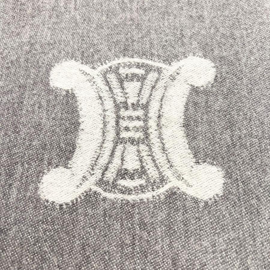 セリーヌ　CELINE マカダム　トリオンフ　マフラー 美品✨CELINE セリーヌ マフラー マカダム トリオンフ カシミヤ混 水色