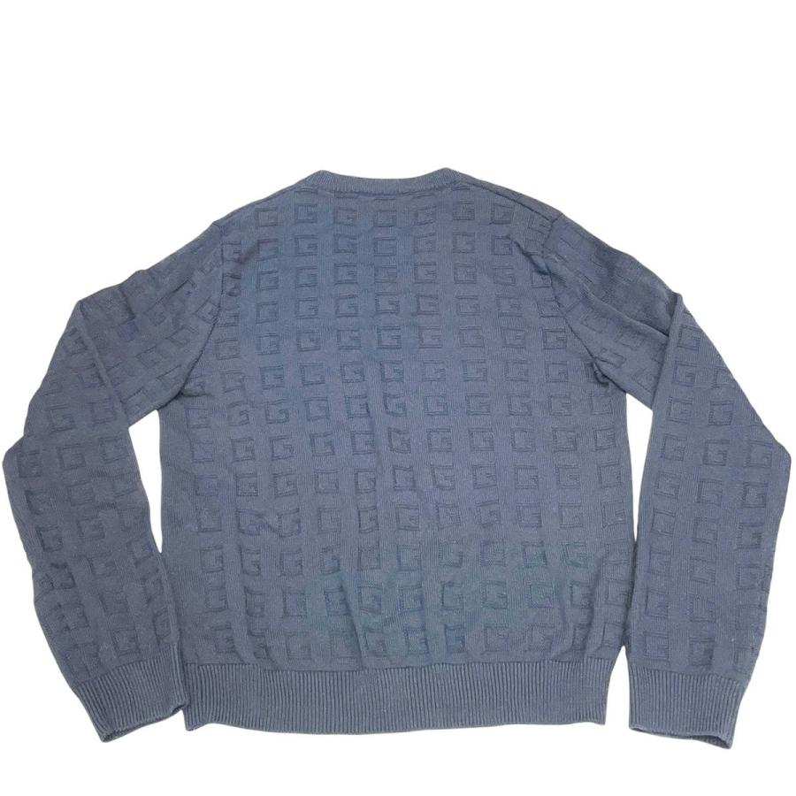 GUCCI グッチ 662153 スクエアG 総柄Vネックニットセーター L ネイビー