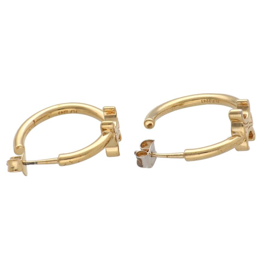 セリーヌ　アシンメトリックフープピアス / ゴールドフィニッシュブラス CELINE（セリーヌ） 【中古】 460RD6BRA.35OR トリオンフ アシンメ