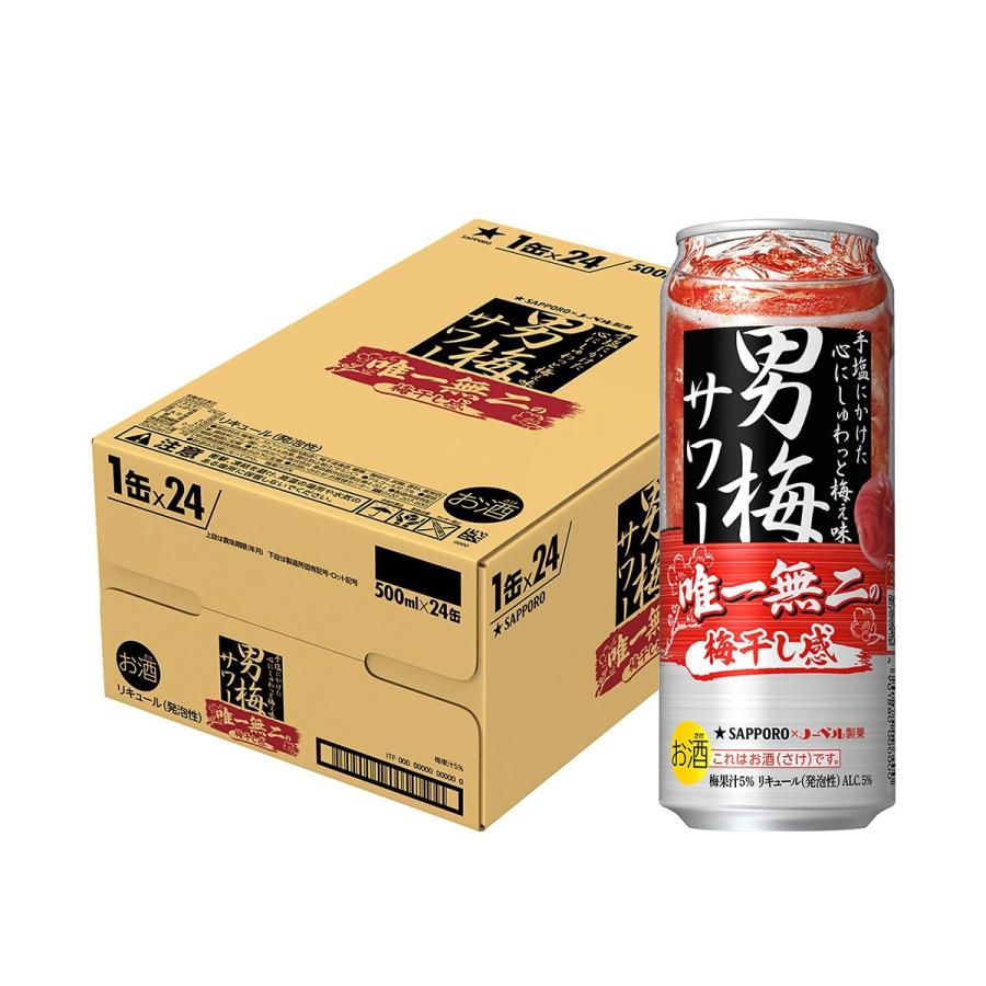 サッポロ 男梅サワー あすつく 送料無料 500ml×1ケース/24本 : リカー