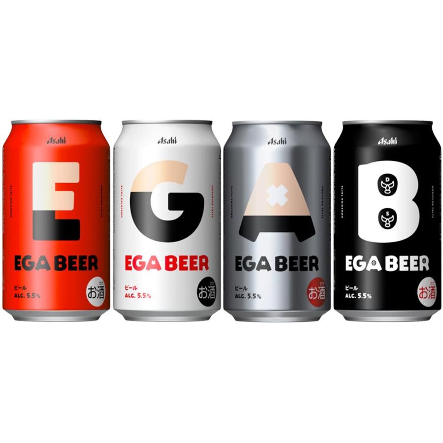 あきエガビール✖︎4 アサヒ（asahi） あすつく P4倍 送料無料 EGA BEER エガビール 350ml×1