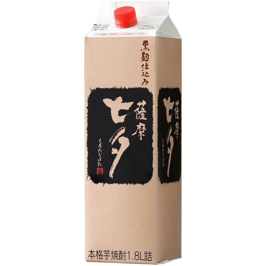 送料無料 田崎酒造 薩摩黒七夕 芋 25度 パック 1800ml 1.8L×6本/1