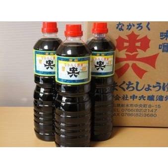 5/15限定+3％ あすつく 送料無料 富山県 新湊 中六醸造元 甘口醤油 ペット 1000ml 1L×6本｜liquor-boss1｜02