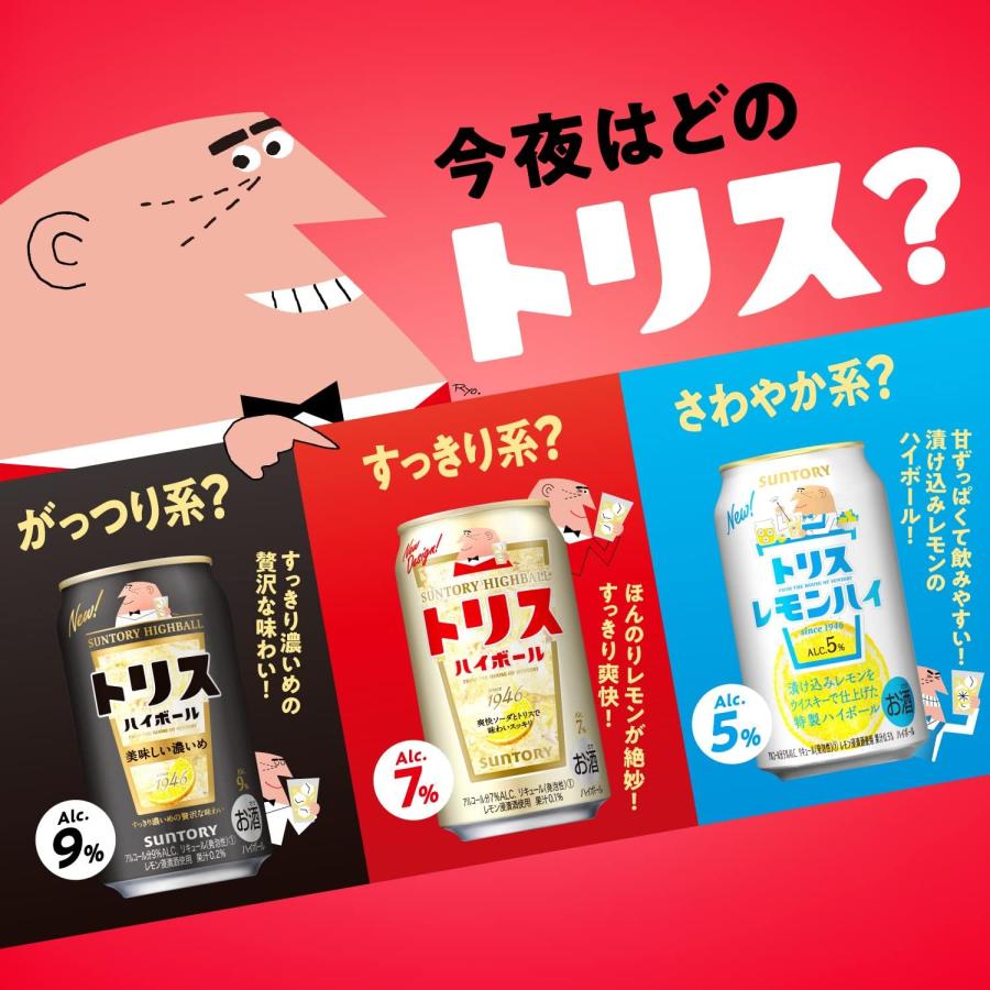 あすつく ハイボール チューハイ 酎ハイ サワー サントリー トリスハイボール おいしい濃いめ 500ml×1ケース/24本｜liquor-boss1｜04