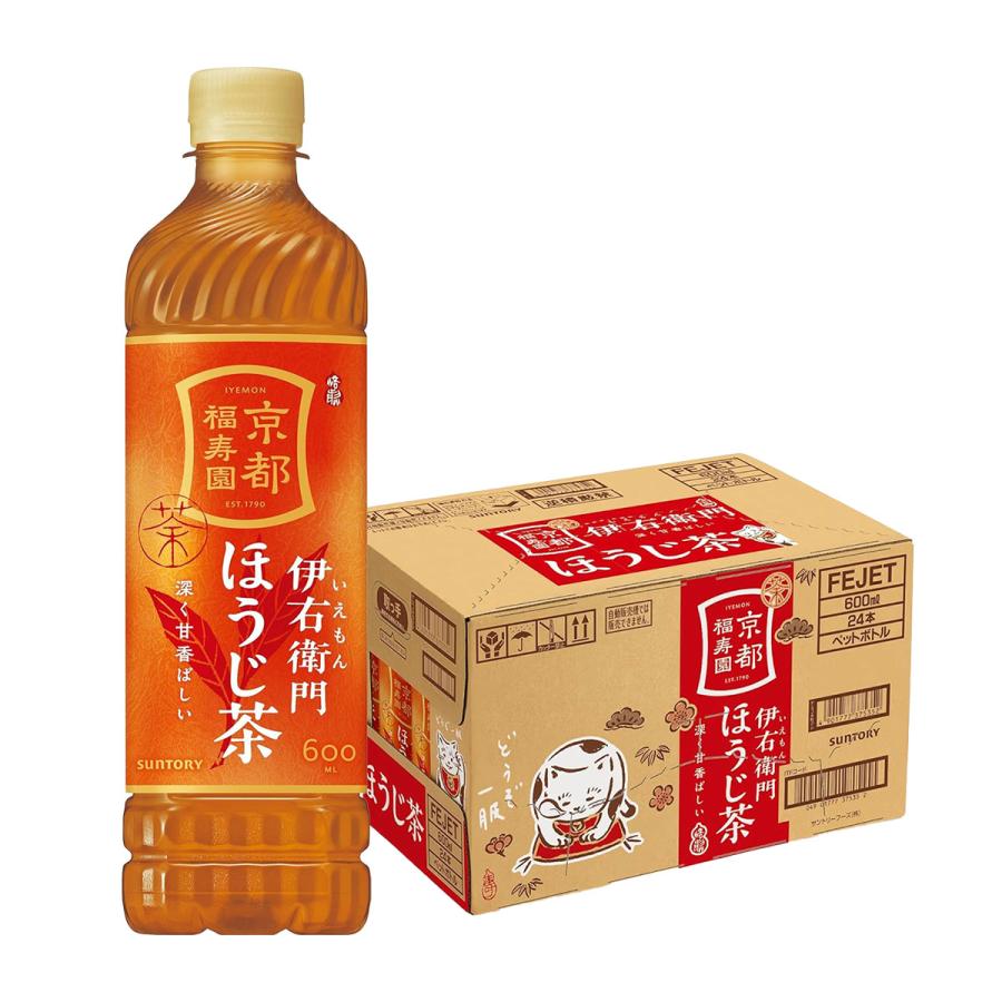 送料無料 サントリー 伊右衛門 ほうじ茶 600ml×1ケース/24本（Yahoo!・リカーBOSS）