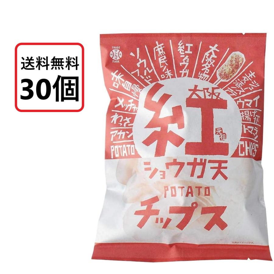 送料無料 アイデアパッケージ 大阪 紅ショウガ天 ポテトチップス 90g