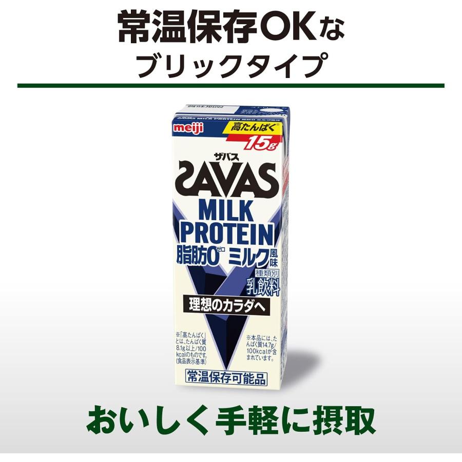 ザバス 送料無料 SAVAS MILK PROTEIN 脂肪0 ミルク風味 200ml×1ケース