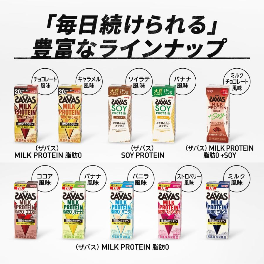 ザバス 送料無料 SAVAS MILK PROTEIN 脂肪0 イチゴ風味 200ml×2ケース