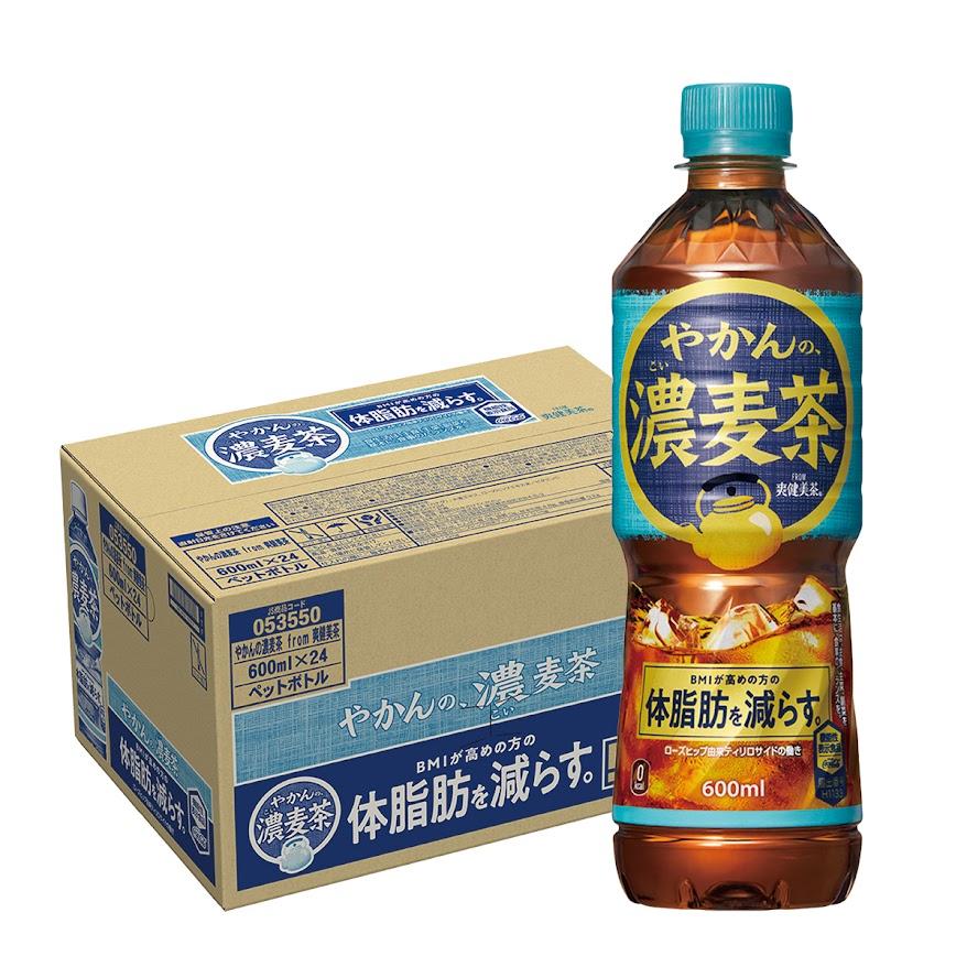 送料無料 コカ・コーラ やかんの濃麦茶 from 爽健美茶 600ml×1ケース/24本（Yahoo!・リカーBOSS）