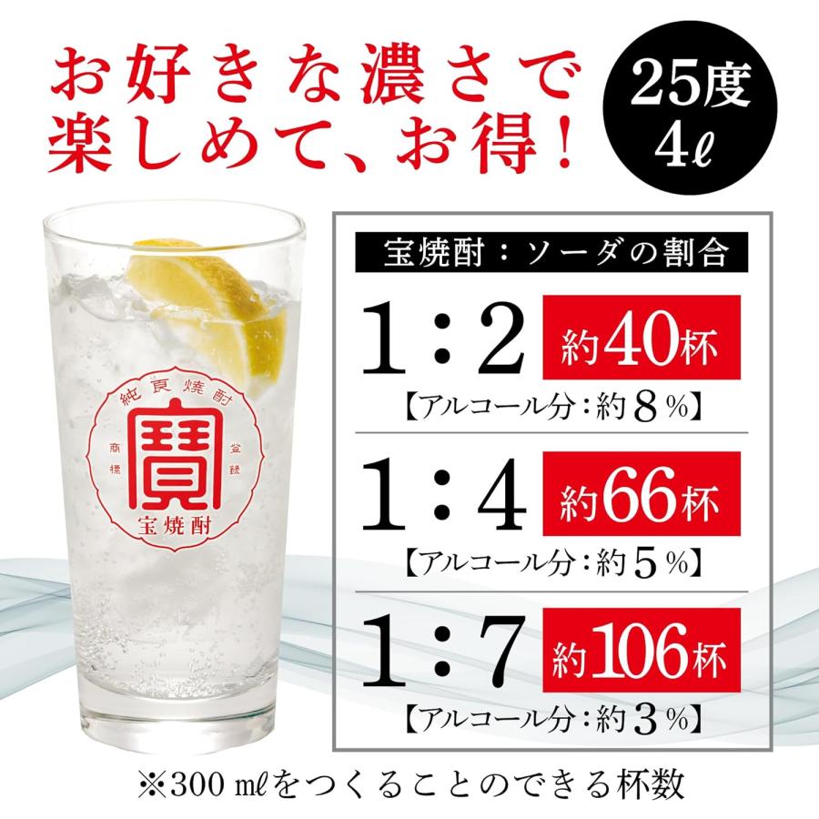 宝酒造 送料無料 宝焼酎 25度 エコペット 4000ml 4L×1ケース/4本 宝酒造 送料無料 宝焼酎 25度 エコペット 4000ml 4L×1ケース/4本