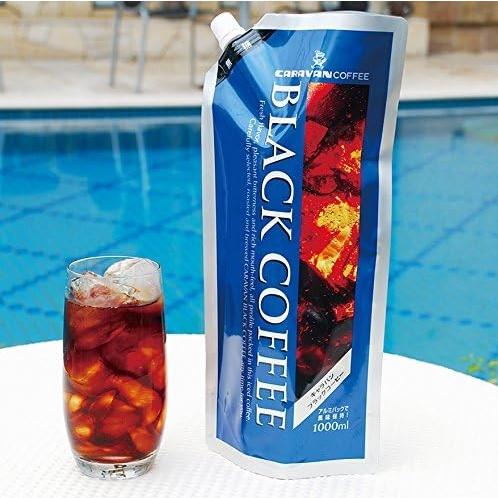 送料無料 キャラバンコーヒー ブラックコーヒー 無糖 1000ml 1L×1