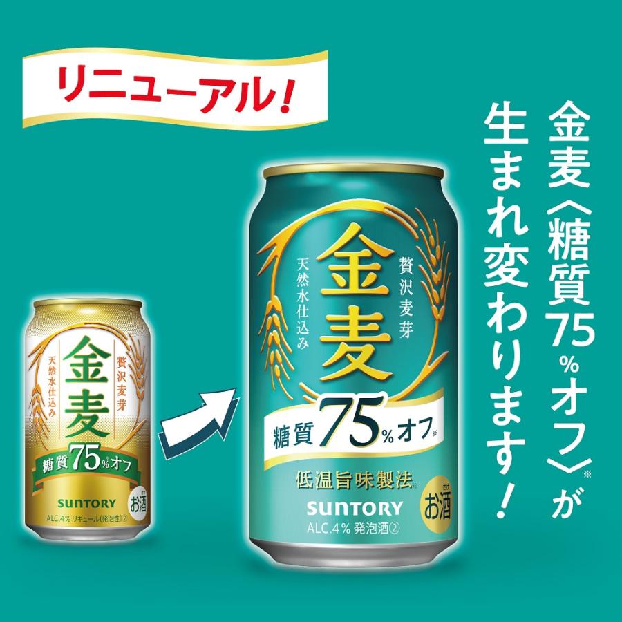 金麦 350 新ジャンル 送料無料 サントリー ビール 金麦オフ 糖質75