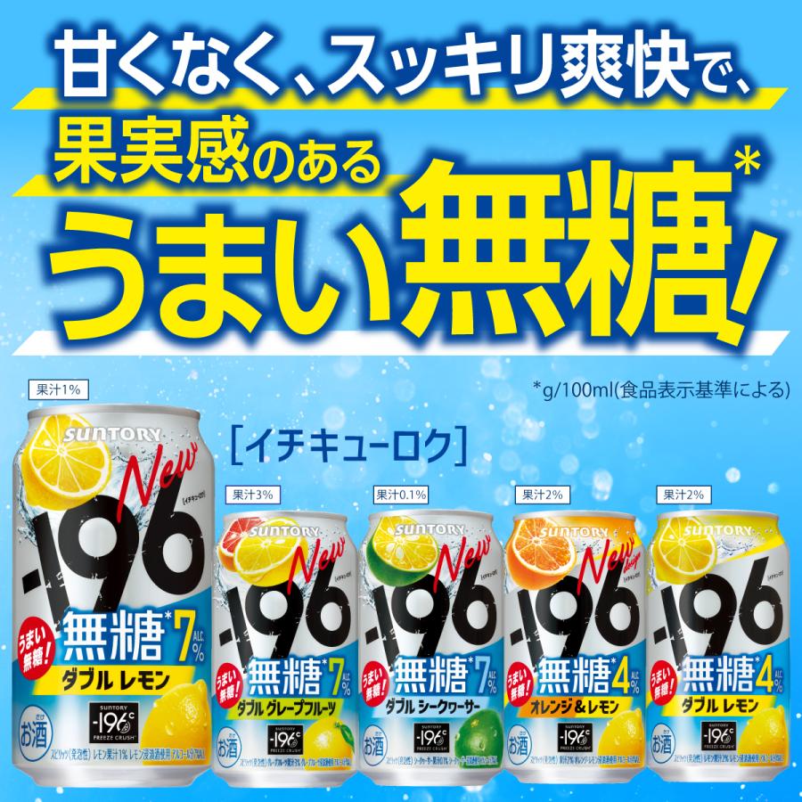 ー196 サントリー -196 無糖 ダブルレモン 350ml×1ケース/24本