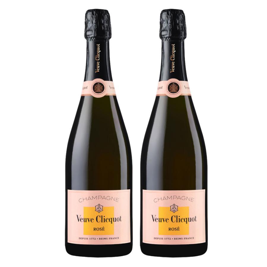 ヴーヴ・クリコ ロゼ 750ml 2本 送料無料 正規品 箱なし ヴーヴ・クリコ ローズラベル 750ml×2本［ロゼ