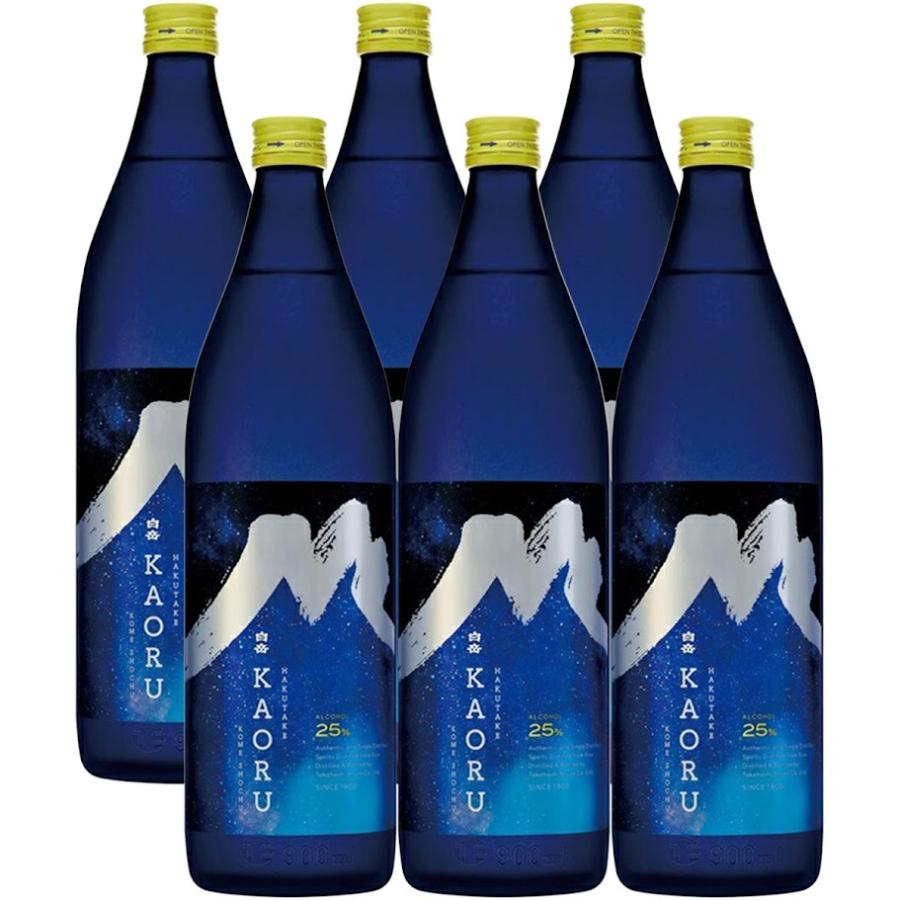 送料無料 高橋酒造 米焼酎 白岳KAORU 星空ボトル 25度 900ml×6本