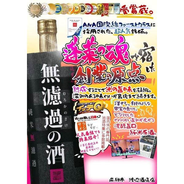 送料無料 渡辺酒造店 無濾過の酒 純米原酒 1800ml 1.8L 6本_1