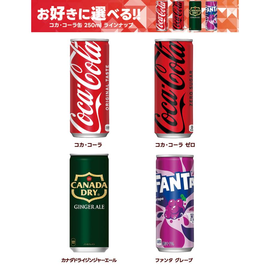 コカ・コーラ 送料無料 選べる 250ml缶 よりどり 2ケース 60本 セット