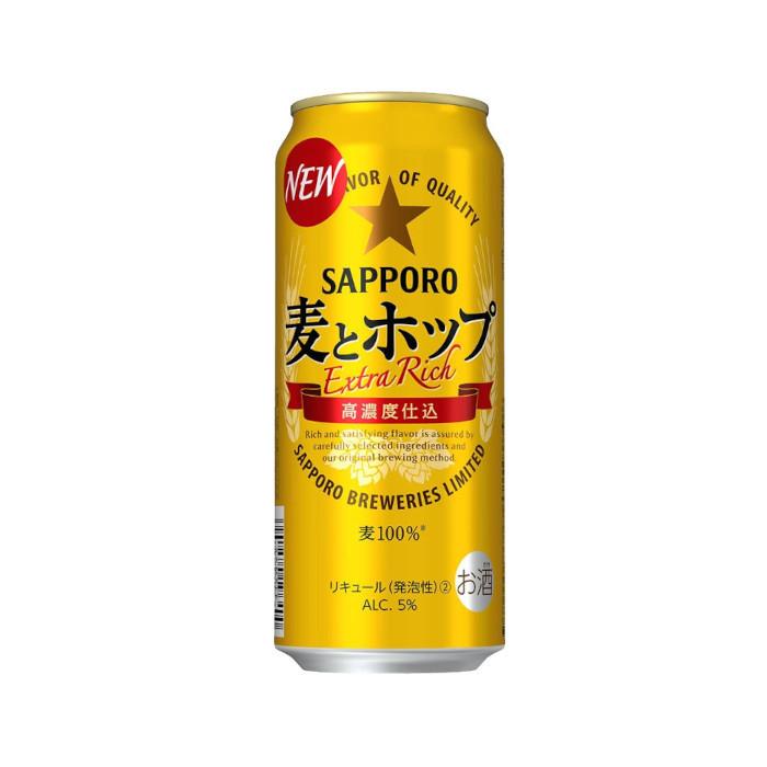 【送料無料】サッポロ 新ジャンル ビール 麦とホップ 500ml 24缶入 1ケース（24本） 1ケース1個口発送｜liquor-enterprise