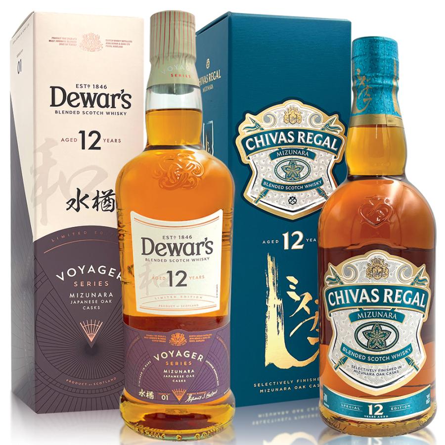 ミズナラ樽 ウイスキー 飲み比べ セット デュワーズ 12年ミズナラ +