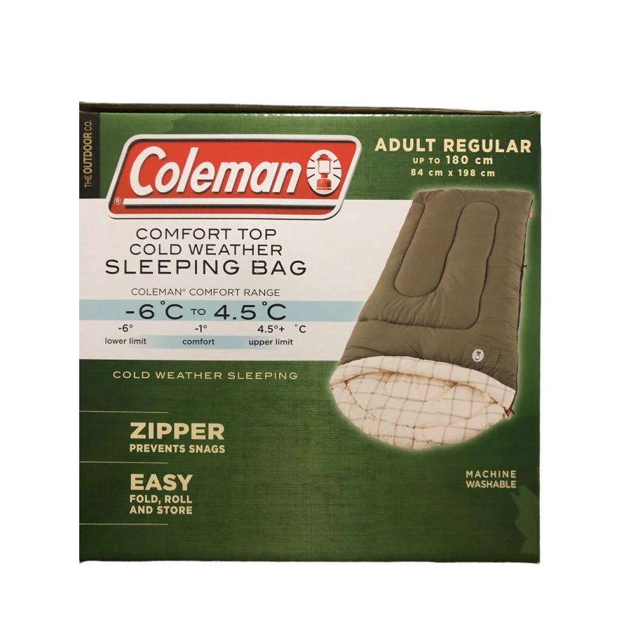 コールマン■コンフォートトップコールドウェザースリーピングバッグ①未使用品 Coleman（コールマン） コンフォートトップ コールドウェザー 寝袋