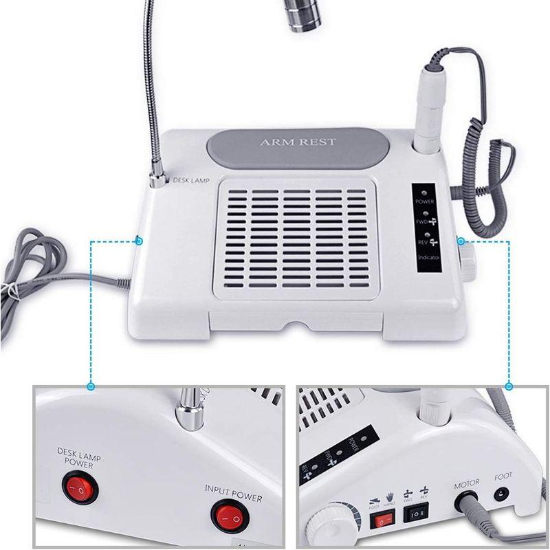Biutee ネイルマシン 3 in 1 LED ランプ 電動ネイルドリル ネイルダスト集塵機 多機能 65W 電気ネイルマシン ネイルマシ LED 電動ネイルドリル ネイルマシン in ランプ ネイルダスト集塵機 多機能 65W 電気ネイルマシン ネイルマシ IN