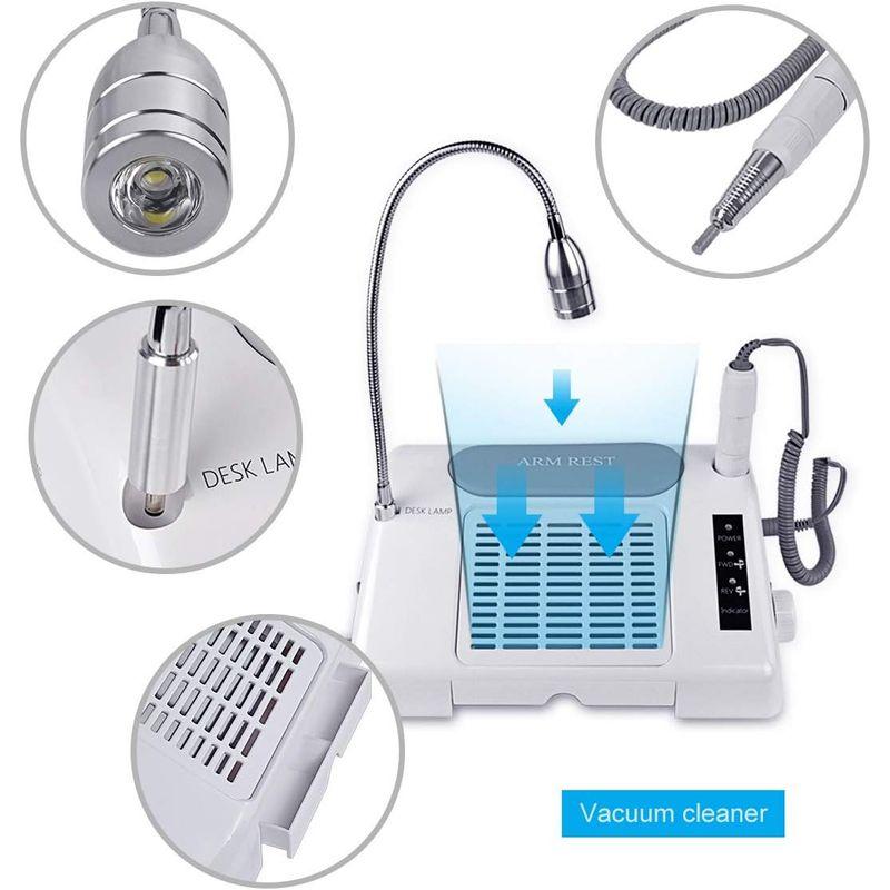 Biutee ネイルマシン 3 in 1 LED ランプ 電動ネイルドリル ネイルダスト集塵機 多機能 65W 電気ネイルマシン ネイルマシ LED 電動ネイルドリル ネイルマシン in ランプ ネイルダスト集塵機 多機能 65W 電気ネイルマシン ネイルマシ IN