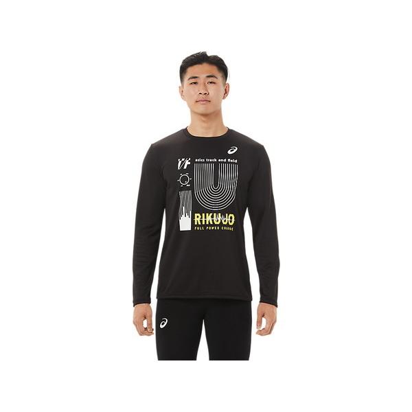 915円 激安ブランド Asics アシックス 91a450 002 プリントロングスリーブトップ 陸上競技 ランニングウェア アパレル メンズ