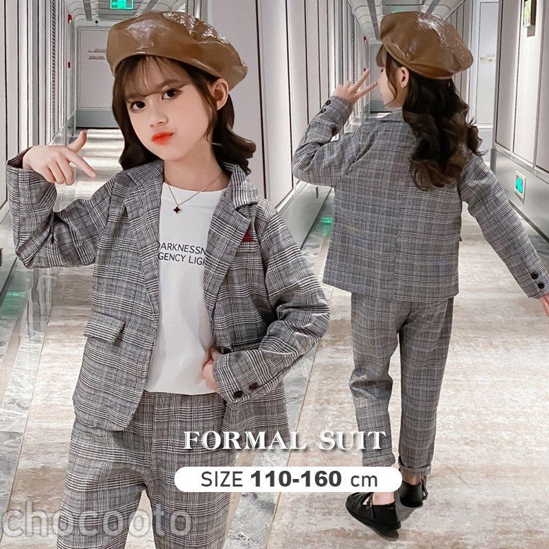 子供スーツ フォーマル 卒業式 パンツスーツ 女の子 小学校 卒業服 子供服 セットアップ キッズ 上下セット チェック柄 入学式 可愛い 通学着 結婚式 発表会 Li リサントストア 通販 Yahoo ショッピング