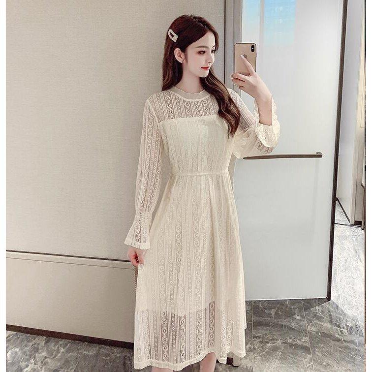 お求めやすく価格改定 レースワンピースレディース40代秋冬長袖ワンピース白レースマキシワンピースフレアスカートシースルー結婚式ドレスパーティーオシャレ大人上品 ワンピース カラー 写真色 Www We Job Com