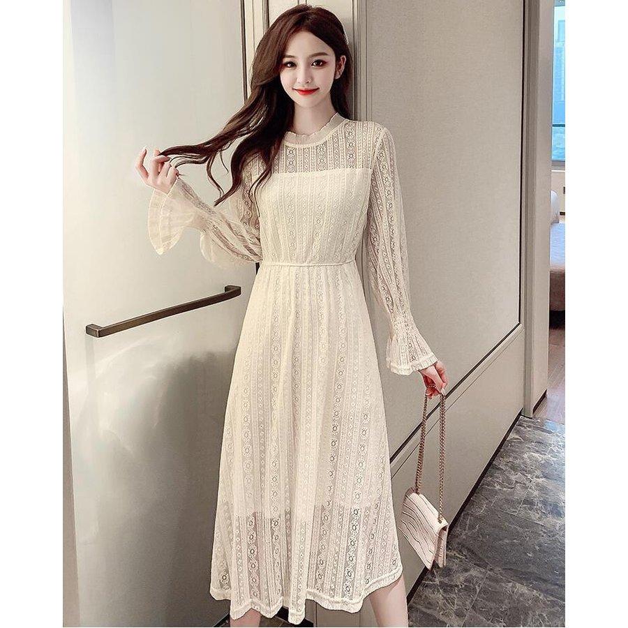 お求めやすく価格改定 レースワンピースレディース40代秋冬長袖ワンピース白レースマキシワンピースフレアスカートシースルー結婚式ドレスパーティーオシャレ大人上品 ワンピース カラー 写真色 Www We Job Com
