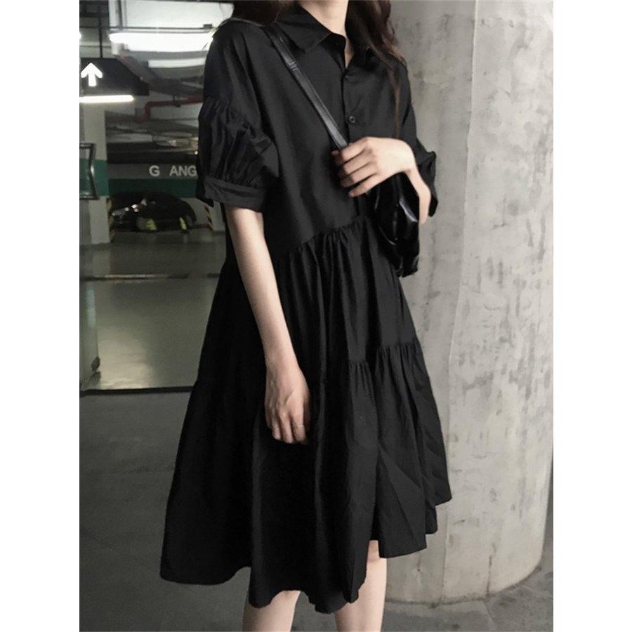 シャツワンピース レディース 40代 キレイめ 膝丈ワンピース 春夏 半袖ワンピース 黒 フレアスカート シャツワンピ おしゃれ 韓国風 ゆったり 大人可愛い30代 Qswitowj3r Www Swayzecrazies Com