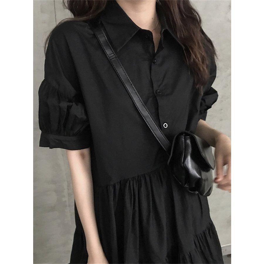 シャツワンピース レディース 40代 キレイめ 膝丈ワンピース 春夏 半袖ワンピース 黒 フレアスカート シャツワンピ おしゃれ 韓国風 ゆったり 大人可愛い30代 Qswitowj3r Www Swayzecrazies Com