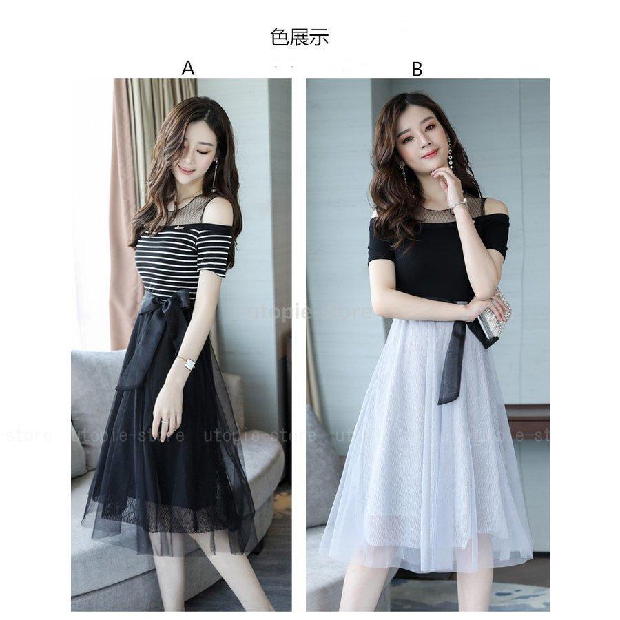 初売り ワンピース レディース 夏 オフショルダー 半袖 ドレス パーティー 結婚式 発表会 二次会 Aライン フレア レース ウエスト切り替え 30代 40代 50代 ワンピース Www We Job Com