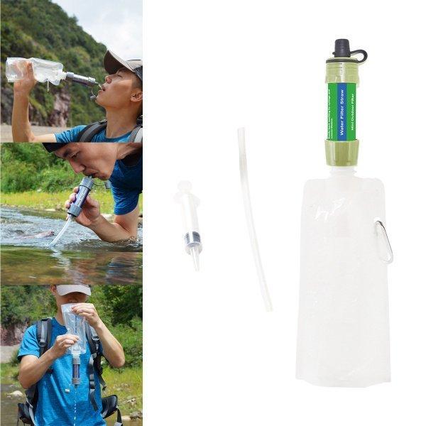 爆売り コンパクトポータブルアウトドアサバイバル浄水器ろ過ろ過ハイキンググリーン ハイドレーション Www We Job Com