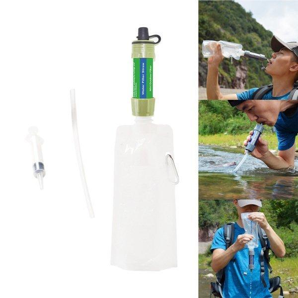 爆売り コンパクトポータブルアウトドアサバイバル浄水器ろ過ろ過ハイキンググリーン ハイドレーション Www We Job Com