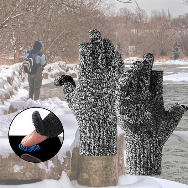おトク 財布 帽子 ファッション小物 男性女性タッチスクリーン冬の雪の手袋暖かく厚いニット断熱ブラックホワイトxl Www Threeriversofs Com
