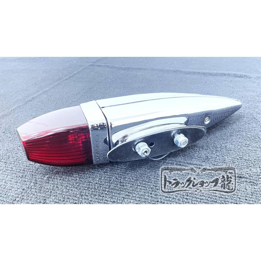 新登場！フェンダーマーカー 大 ２個セット【赤色】サイドランプ 24V電球付 ロケットマーカー レトロ デコトラ トラックパーツ D0631D_1