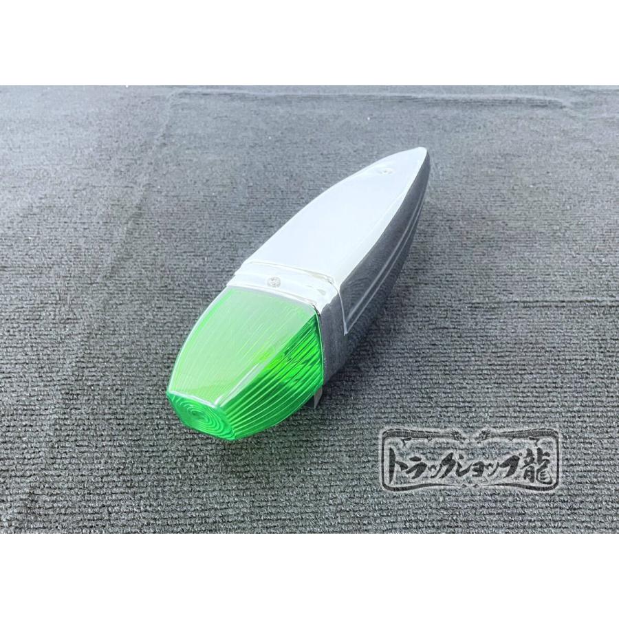 新登場！フェンダーマーカー 大 ２個セット【緑色】サイドランプ 24V電球付 ロケットマーカー レトロ デコトラ トラックパーツ D0634D_1