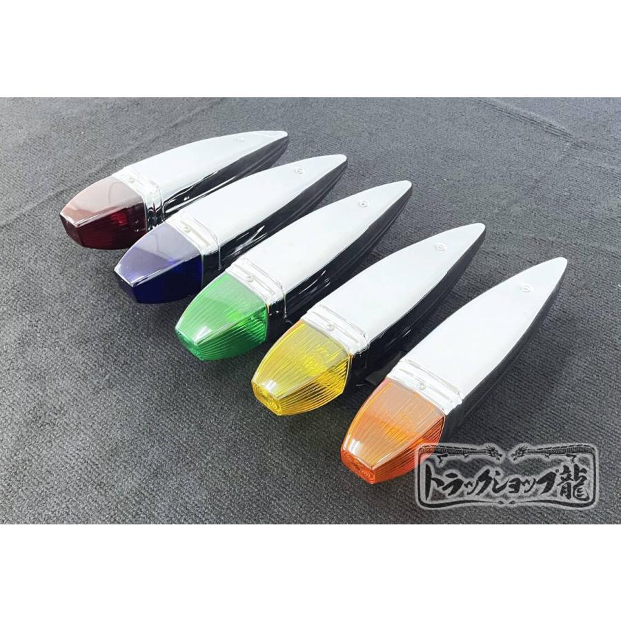 新登場！フェンダーマーカー 大 ２個セット【緑色】サイドランプ 24V電球付 ロケットマーカー レトロ デコトラ トラックパーツ D0634D_5