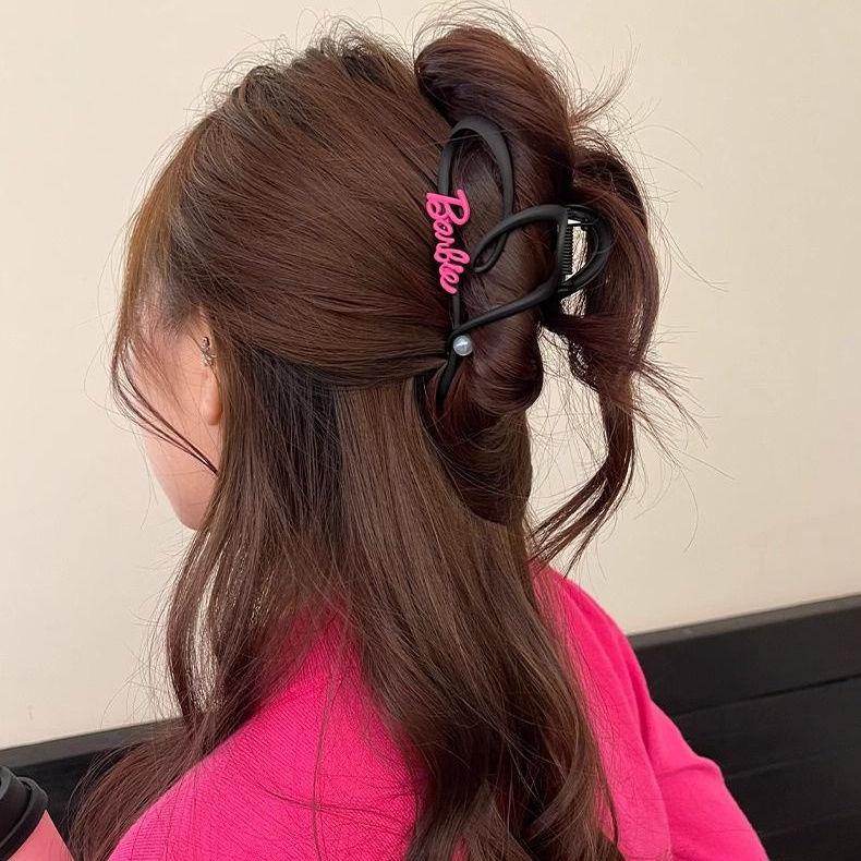 ブラック シンプル バービー風 Barbie グッズ 大きめ 髪飾り ブラック シンプル バービー風 Barbie グッズ 大きめ 髪飾り