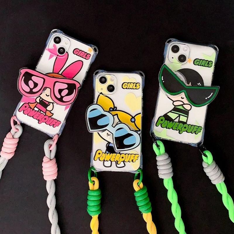 パワーパフガールズ パワパフ スマホケース iPhone15ケース ショルダー