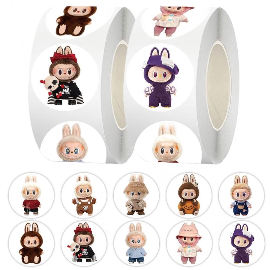 期間限定500円offクーポン／ラブブ LABUBU ステッカー デコシール 丸型