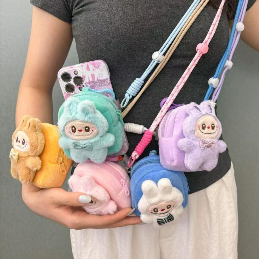 ラブブ ぬいぐるみ イヤホンケース airpods pro ポーチ ミニバッグ