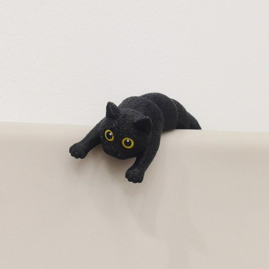 関節可動 黒猫 デスク置きフィギュア 3Dプリント デスクトイ かわいい