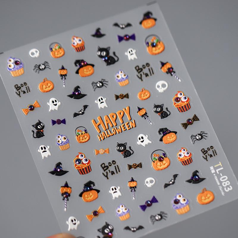 ネイルシール ハロウィン ネイルパーツ 3D 立体 かぼちゃ ゴースト